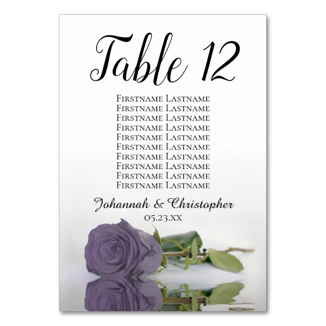 Numéro De Table Élégant Dusty violet Rose siège Mariage graphique (Par défaut)