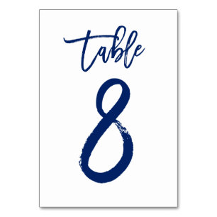 Numéro de table élégant écrit à la main Navy   Tab