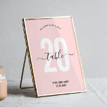 Numéro de table élégant écriture moderne rose blus<br><div class="desc">Terminez la décoration de votre événement privé ou professionnel avec ce numéro de table élégant rose blush. Cette carte de numéros de table féminine présente un grand nombre en rose pâle et des polices de calligraphie élégantes, parfait pour votre fonction d'entreprise, collecte de fonds caritative, dîner d'anniversaire ou réception de...</div>