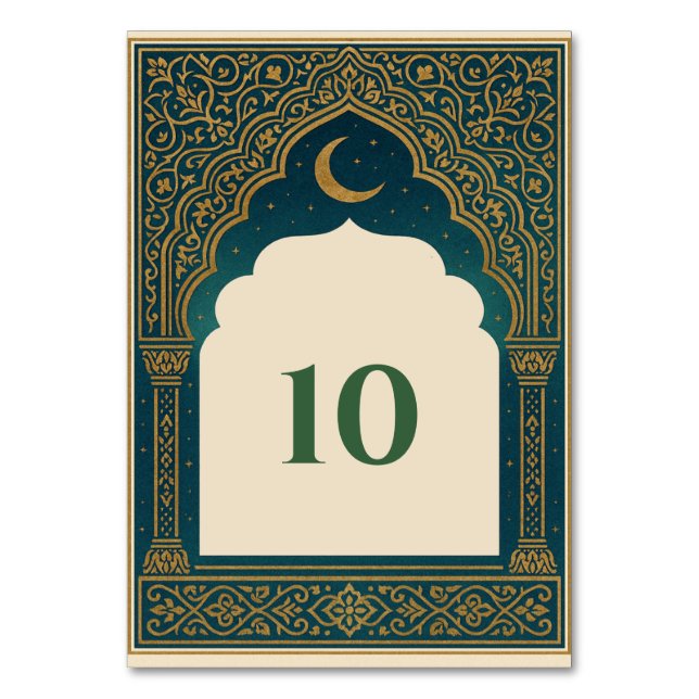 Numéro De Table Elegant Emerald and Gold Arch Wedding Table Number (Par défaut)