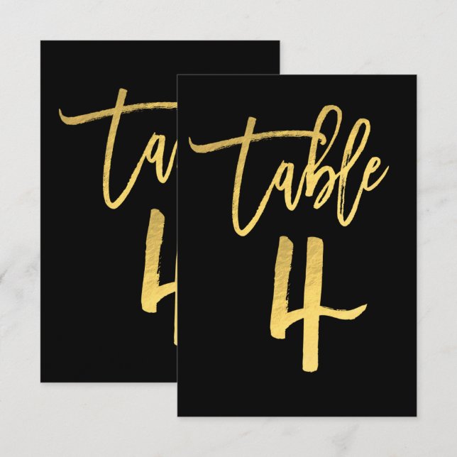 Numéro de table élégant en écriture moderne avec f (Devant / Derrière)