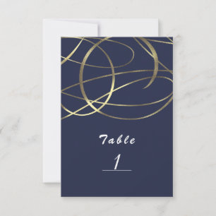 Numéro de table élégant en feuille d'or fausse et 