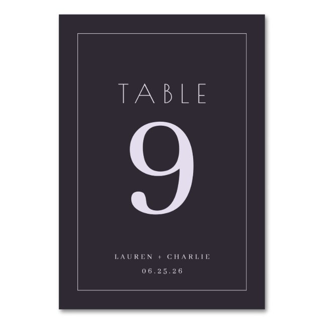 Numéro de table élégant en marine (Par défaut)