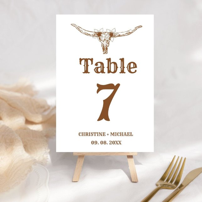 Numéro De Table Élégant et chic Boho Western Cowboy Mariage (Créateur téléchargé)