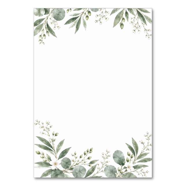 Numéro De Table Elegant Eucalyptus Botanical Wedding Table Number (Par défaut)