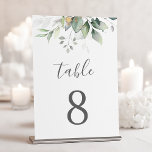 Numéro De Table Elégant Eucalyptus Feuille Mariage or vert<br><div class="desc">De beaux numéros de table mariage avec des eucalyptus aquarelles et des feuilles d'or. Un choix parfait pour les mariages extérieurs.</div>