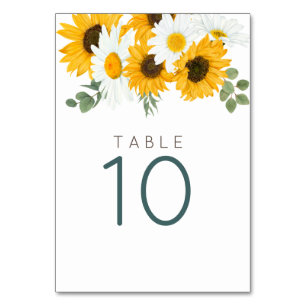 Numéro De Table Élégant fleurs de tournesol rustique Botanique