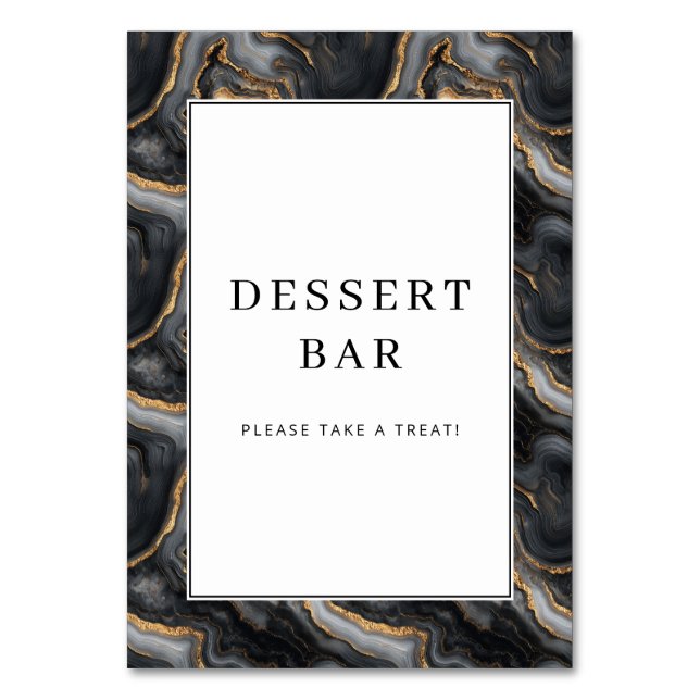 Numéro De Table Elegant Gold Marbled Dessert Bar Sign (Par défaut)