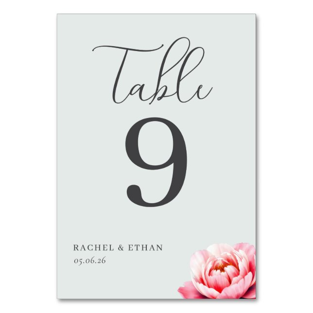 Numéro de table élégant gris lotus (Par défaut)