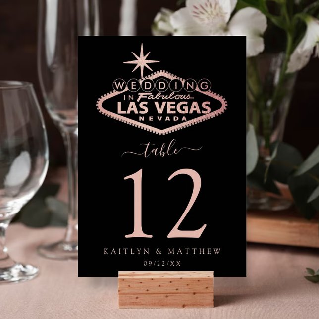 Numéro De Table Elégant Las Vegas Destination Mariage (Créateur téléchargé)