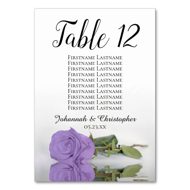 Numéro De Table Élégant Lavande violet Rose siège Mariage graphiqu (Par défaut)
