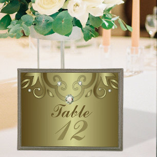 Numéro De Table Elégant Luxe Vintage Victorian Gold Mariage