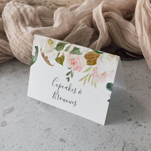 Numéro De Table Élégant Magnolia White & Blush Buffet Étiquette