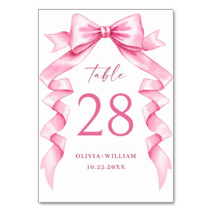 Numéro De Table Élégant Mariage à mâchoire douce rose