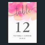 Numéro De Table Elégant Mariage Aquarelle rose Peach<br><div class="desc">Vibrant Dreams Mariage Numéro de table Carte / Rose & Pêche</div>