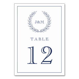 Numéro De Table Élégant Mariage bleu marine