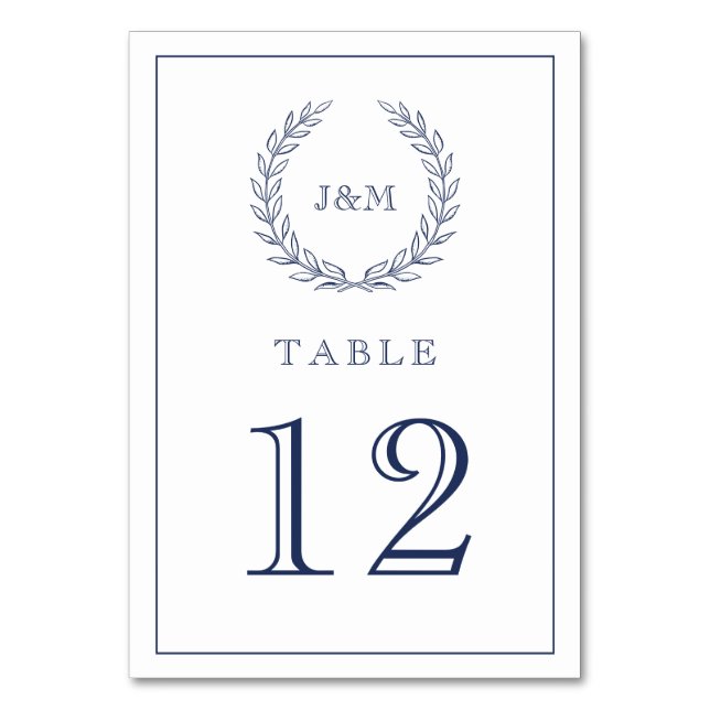 Numéro De Table Élégant Mariage bleu marine (Par défaut)