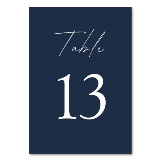 Numéro De Table Elégant Mariage bleu marine (Par défaut)