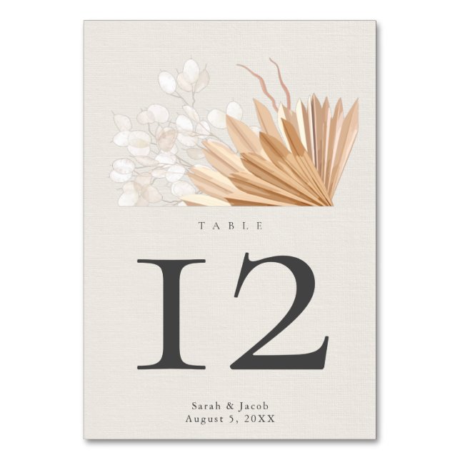 Numéro De Table Elegant Mariage Boho (Par défaut)