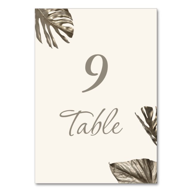 Numéro De Table Élégant Mariage botanique d'or moderne (Par défaut)