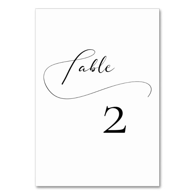 Numéro De Table Élégant mariage calligraphie romantique (Par défaut)