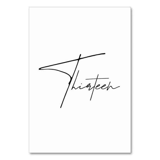 Numéro De Table Élégant Mariage calligraphique Tableau 13 Numéro d (Par défaut)