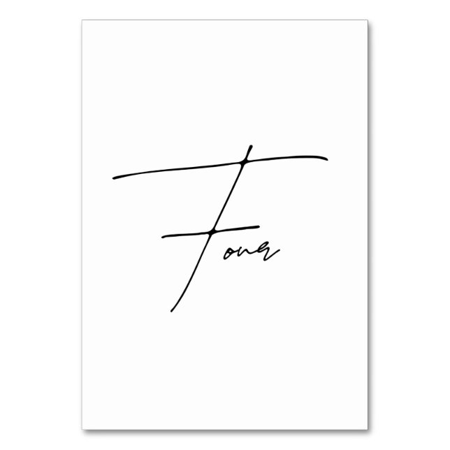 Numéro De Table Élégant Mariage calligraphique Tableau 4 Numéro de (Par défaut)