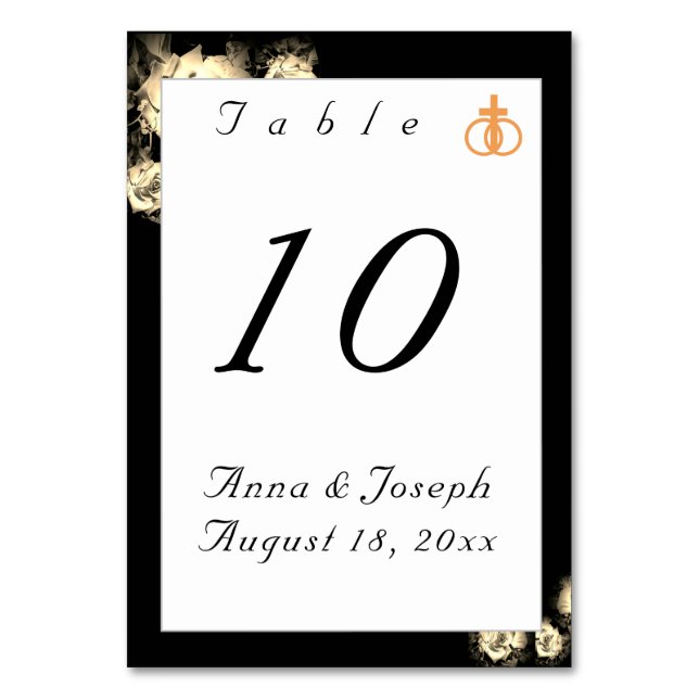 Numéro De Table Élégant Mariage catholique Rose (Par défaut)