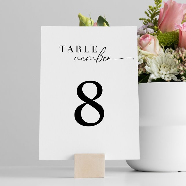 Numéro De Table Élégant Mariage classique noir et blanc (Créateur téléchargé)