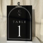 Numéro De Table Élégant Mariage d'arc Monogram moderne<br><div class="desc">Élégant Mariage d'arc de monogramme moderne Numéro de tableau</div>