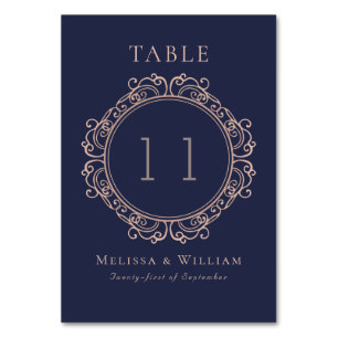 Numéro De Table Élégant Mariage de chasse de la marine