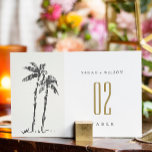 Numéro De Table Élégant Mariage de croquis de palmier côtier tropi<br><div class="desc">Pour toute autre personnalisation ou tout autre élément correspondant,  n'hésitez pas à me contacter à l'adresse yellowfebstudio@gmail.com</div>