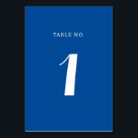 Numéro De Table Élégant Mariage de script bleu méditerranéen<br><div class="desc">Guidez vos invités à leurs tables sans effort avec ces élégantes cartes de Mariage de table Solid Mediterranean Blue Script. La carte minimaliste se prête à l'amusement sophistiqué dans la magnifique couleur de la mer Egée. Parfait pour les mariages de destination côtière sur la côte amalfitaine, Italie ou Andalousie, Espagne....</div>