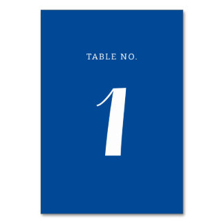 Numéro De Table Élégant Mariage de script bleu méditerranéen