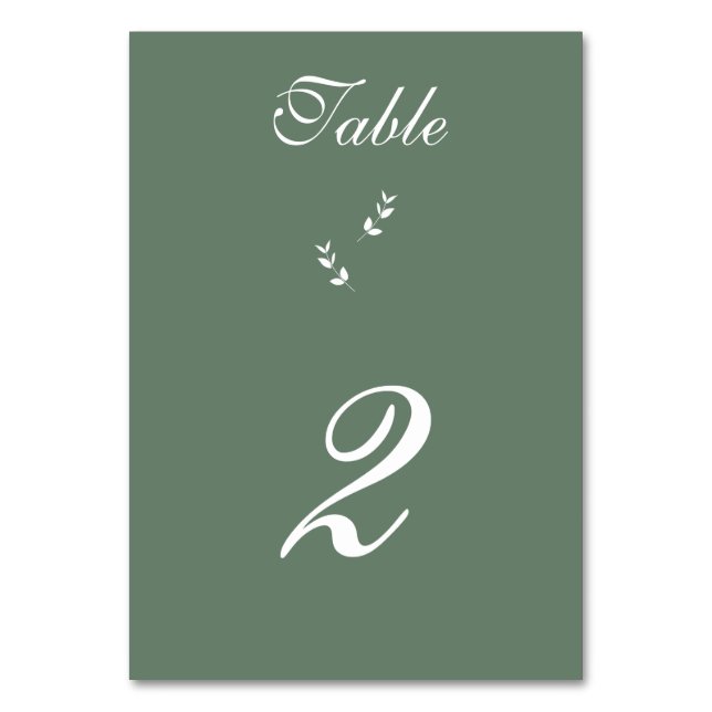 Numéro De Table Élégant Mariage de script en vert d'olive Sage for (Par défaut)