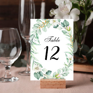 Numéro De Table Elégant Mariage de verdure succulent