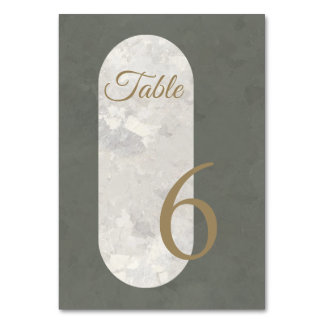 Numéro De Table Elégant Mariage en marbre vert Taupe