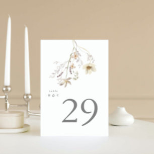 Numéro De Table Élégant Mariage Fleur sauvage Boho Spring