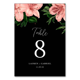 Numéro De Table Élégant Mariage floral rose foncé