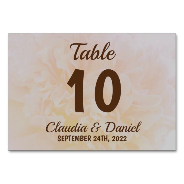 Numéro De Table Elégant mariage floral simple et poussiéreux (Devant)