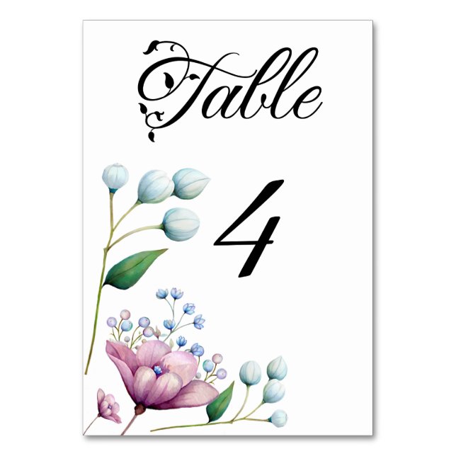Numéro De Table Élégant Mariage Floral Soft Botanical Romance (Par défaut)