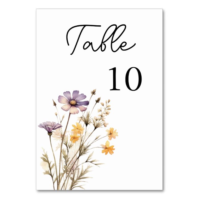 Numéro De Table Élégant Mariage floral violet clair (Par défaut)