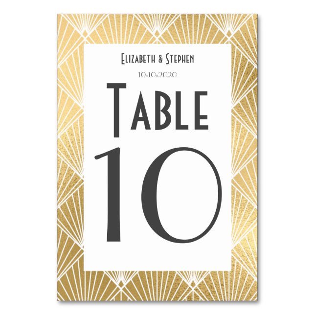 Numéro De Table Elégant Mariage Gatsby Déco des années 1920 (Par défaut)