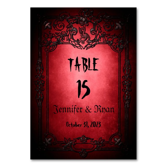 Numéro De Table Élégant Mariage gothique d'Halloween (Par défaut)