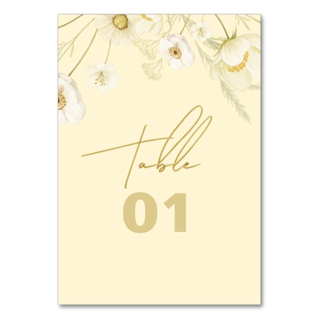 Numéro De Table Élégant mariage moderne botanique jaune beurre  (Par défaut)