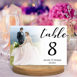 Numéro De Table élégant mariage moderne photo défraîchi