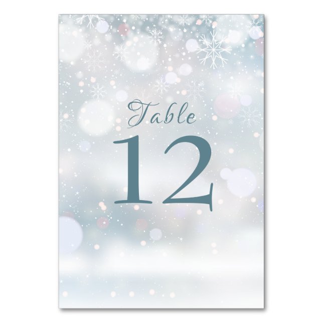 Numéro De Table Élégant Mariage Premiers Flocons de Neige (Par défaut)