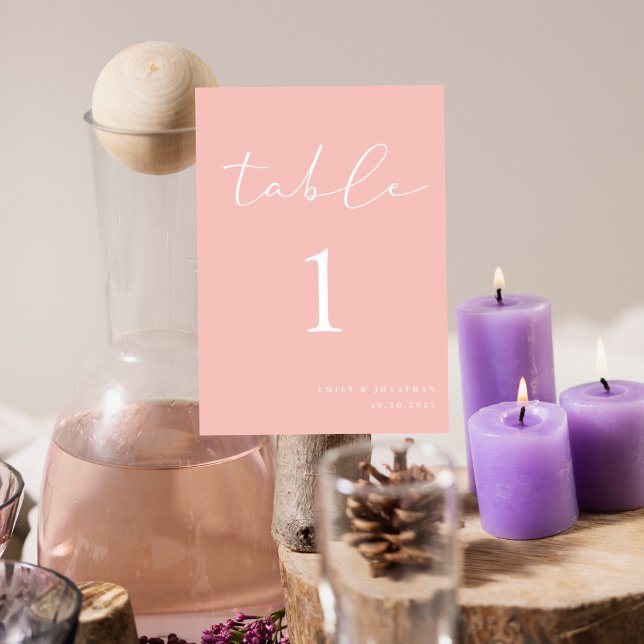 Numéro De Table Élégant Mariage rose Pastel Spring (Créateur téléchargé)