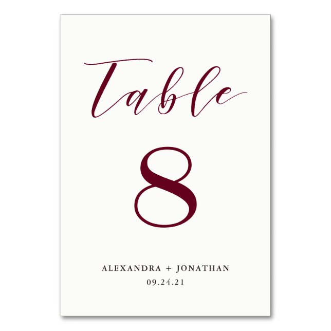 Numéro De Table Elegant Marsala (Par défaut)