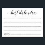 Numéro De Table Elégant Meilleure Idée Conseil Mariage<br><div class="desc">Ces élégantes cartes Best Date Idea feront le moyen idéal d'obtenir des idées de jour pour les jeunes mariés.Ce design combine un script calligraphique moderne et des polices de blocs. Une partie de la collection Alejandra.</div>